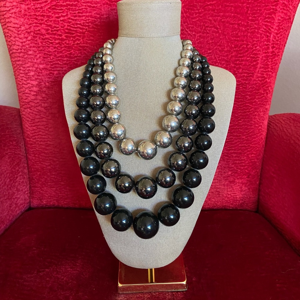 14 & Union 3 layer big bead statement necklace adjustable